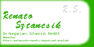 renato sztancsik business card